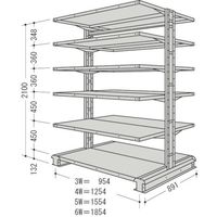 日本ファイリング NF キャンチラック複式1連W1554D891H2100F6 CR75S-W6 1台 135-8670（直送品）