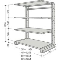 日本ファイリング NF キャンチラック単式1連W954D720H1800F4 CR63L-S4 1台 136-3361（直送品）