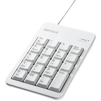 バッファロー 有線テンキーボード Tabキー付き ホワイト BSTK100WHZ 1個 457-4665（直送品）