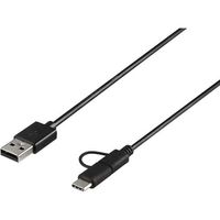 バッファロー USB2.0ケーブル AーmicroB+TypeーC 0.5m ブラック BU2AMBC05BK 1個 453-8115（直送品）