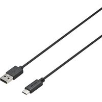 バッファロー USB2.0 AーC やわらかケーブル 1m ブラック BU2ACY10BK 1個 452-8244（直送品）