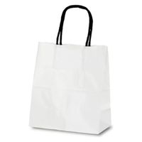ベルベ 紙袋　1127 自動紐手提袋 T-1 白無地(黒紐)　200枚(25枚×8)（直送品）