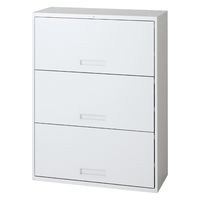 【組立設置込】プラス L6収納庫 下置専用 オープンラテラル 3段 幅800×高さ1050mm ホワイト