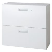 【組立設置込】【横連結必要】プラス L6 ラテラル 2段 下置き用 鍵付 幅800×奥行450×高さ720mm ホワイト 【要ベース】（直送品）