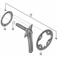 シマノ Y1ME98010 ダブルギア固定ボルト (M8×8.5mm) & ナット 各4個 1セット(3セット)（直送品）