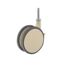 ハンマーキャスター ハンマー 双輪差込み旋回式ウレタン車輪 100mm ストッパー付 ライトブラウン 700B-FA2100 1個（直送品）