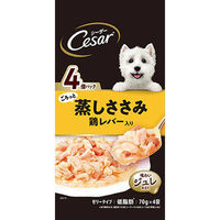 マースジャパン シーザー　ごろっと蒸しささみ　鶏レバー入り７０ｇ×４袋 4902397865131 1セット（18個入り）（直送品）