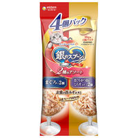 ユニ・チャーム（株） 銀のスプーンパウチ４個パックまぐろ、まぐろ・かつおにしらす入り６０ｇ×４個 4520699663820（直送品）