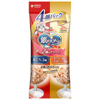 ユニ・チャーム（株） 銀のスプーンパウチ４個パックまぐろ、まぐろ・かつおにささみ入り６０ｇ×４個 4520699663370（直送品）