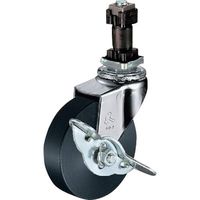 ハンマーキャスター ハンマー パイプ差込み旋回式MCナイロン車輪 75mm 角25用 ストッパー付 4154EN-MC75 1個（直送品）