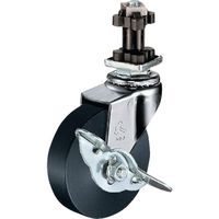 ハンマーキャスター ハンマー パイプ差込み旋回式MCナイロン車輪 75mm 角32用 ストッパー付 4155EN-MC75 1個（直送品）