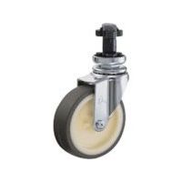 ハンマーキャスター ハンマー パイプ差込み旋回式ウレタン車輪(ナイロンホイール)100mm φ25用 4203EN-UR100 1個（直送品）
