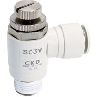 CKD スピードコントローラエルボタイプ ワンタッチ継手付 SC3W-15-10-P6 1個 249-5422（直送品）