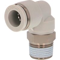 日本ピスコ ピスコ チューブフィッティング エルボ 適合外径10mm 接続口径R3/8 ライトグレー PL10-03W 1セット(10個)（直送品）