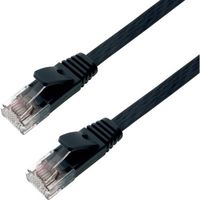 ホーリック HORIC LANケーブル UTP カテゴリー6A フラット 10m ブラック LC100ー576FB 1個 382-3273（直送品）