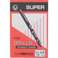 ライト精機 スーパー 袋入り鉄工ドリル 3.9mm 013751 1袋(10本) 274-8485（直送品）