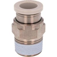 日本ピスコ ピスコ チューブフィッティング ストレート 適合外径10mm 接続口径R3/8 ライトグレー PC10-03W 1個（直送品）