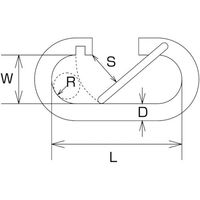 水本機械製作所 水本 O型フック 線径10mm A-1946 1個 316-8212（直送品）