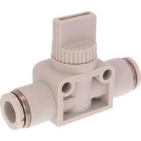 日本ピスコ ピスコ ハンドバルブ ユニオンストレート3方弁チューブ8出力8 ライトグレー HV8-8W 1個 268-8531（直送品）