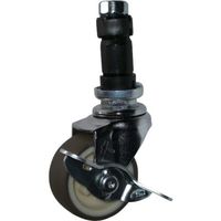 ハンマーキャスター ハンマー パイプ差込み旋回式ウレタン車輪(ナイロンホイル)40mm φ25用 ストッパー付 4153EN-UR40 1個（直送品）