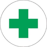 つくし工房 つくし ステッカー 白地緑十字 846 1枚 185-2686（直送品）