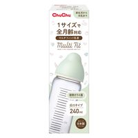 ジェクス株式会社 チュチュ マルチフィット広口タイプ 耐熱ガラス製ほ乳瓶240mL 4973210996004 1本×3点セット（直送品）