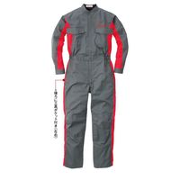 丸鬼商店 brembo夏用長袖メカニックスーツ グレー×レッド 5L BR5510-92-5L 1枚（直送品）