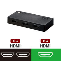 エレコム HDMI切替器/2入力1出力/ケーブルなしモデル/ブラック DH-SWL2BK 1個
