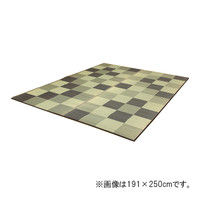 イケヒコ 純国産 い草ラグカーペット 『ブロック2』 グレー 約140×200cm 1枚（直送品）