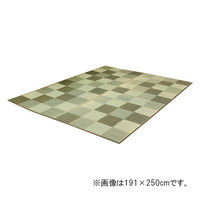 イケヒコ 純国産 い草ラグカーペット 『Fブロック2』 グリーン 約191×250cm（裏：ウレタン） 1枚（直送品）