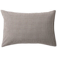 【SALE】 無印良品 オーガニックコットン洗いざらしまくらカバー/ブラウンチェック 50×70cm用 02413217 良品計画