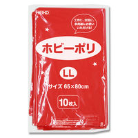 【ケース販売】HEIKO カラーポリ袋 ホビーポリ LL 赤 006799613 1ケース(10枚入×20袋 合計200枚)（直送品）