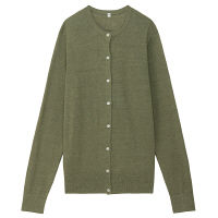 【SALE】　無印良品 フレンチリネンUVカットクルーネックカーディガン 婦人 S リーフグリーン 良品計画