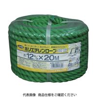 ユタカメイク ロープ PEカラーロープ万能パック 12φ×20m グリーン PE1220-GN 1巻 828-0861（直送品）