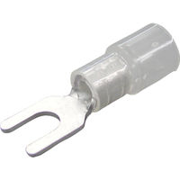 ニチフ 環境配慮形絶縁被覆付Y形端子 Y形 (50個入)外寸9mmスタッド径4.3mm TMEX 5.5Y-4-CLR 1パック(50個)（直送品）