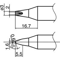 白光 こて先溝付 T33-1610 1本(1個) 855-1407（直送品）