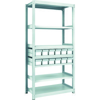 トラスコ中山 TRUSCO スチールラック M2型軽中量棚 H1800 樹脂NG引出付 小X12 M2-6347-E12 1台(1個)（直送品）