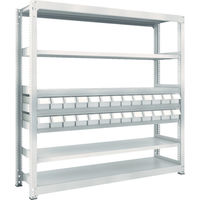 トラスコ中山 TRUSCO スチールラック M3型中量棚 H1800 樹脂NG引出付 小X26 M3-6657-E26 1台(1個)（直送品）