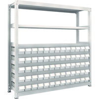 トラスコ中山 TRUSCO スチールラック M3型中量棚 H1800 樹脂NG引出付 小X65 M3-6658-E65 1台(1個)（直送品）