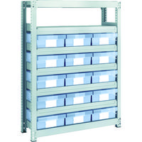 TRUSCO スチール製軽中量ボルトレス棚 M2型 樹脂透明引出付 W860×D300×H1200 大×15 M2-4337-D15（直送品）