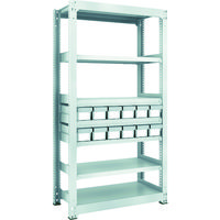 トラスコ中山 TRUSCO スチールラック M3型中量棚 H1800 樹脂NG引出付 小X12 M3-6357-E12 1台(1個)（直送品）