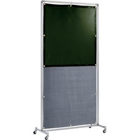吉野 遮光火花兼用衝立(ダークグリーン×A種シート)1×2 単体キャスター YS-12SC-DG-BW 1台 831-5235（直送品）