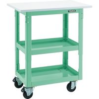トラスコ中山 TRUSCO ツールワゴン ドルフィン 高さ調節式 天板付 4輪自在 ヤンググリーン DLWS-A973TJ-YG 1台（直送品）