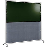 吉野 遮光火花兼用衝立(ダークグリーン×A種シート)2×2 単体型キャスター足 YS-22SC-DG-BW 1台 831-5247（直送品）