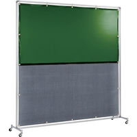 吉野 遮光火花兼用衝立(グリーン×A種シート)2×2 単体型 キャスター足 YS-22SC-G-BW 1台 831-5248（直送品）