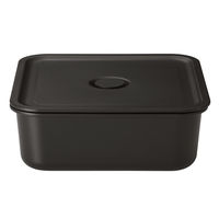 【SALE】 無印良品 ポリプロピレン保存容器になるバルブ付弁当箱・黒 スクエア/約460ml 02181000 良品計画