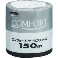 トイレットペーパー シングル クレシアコンフォートサービスロール　再生紙100%　個包装　業務用  日本製紙クレシア