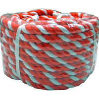 アクリル紅白ロープ 12mmΦX20m（丸巻パック） RED/WH R12-20 1セット（2巻） まつうら工業（直送品）