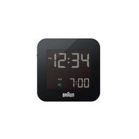 BRAUN（ブラウン）BNC008 ブラック 置き時計 [電波 アラーム] 57.5×57.5×20mm NI09-BNC008BK 1個（直送品）
