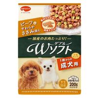 ビタワン君のWソフト 成犬用 ビーフ味やわらかささみ添え 国産 200g（50g×4袋）1袋 ドッグフード セミモイスト